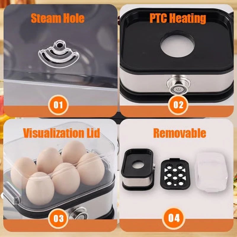 🎉2026 HOT SALE 50% OFF🎉Multifunctional Egg Steamer with Clear Lid