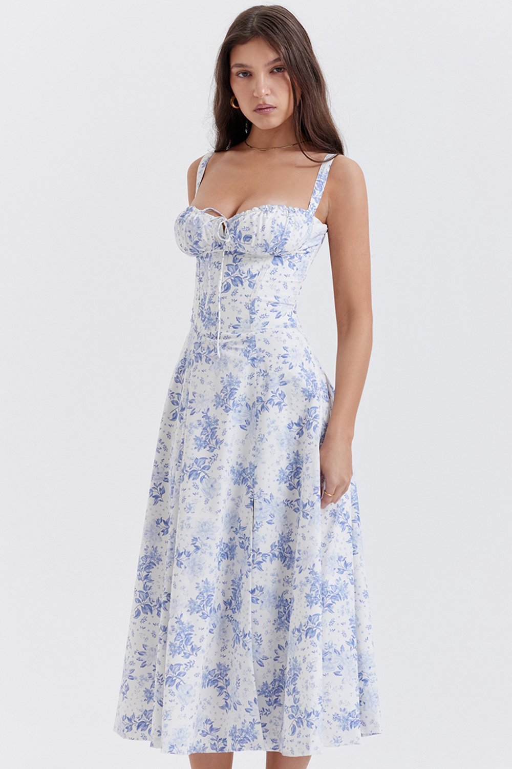PRINT BUSTIER SUNDRESS