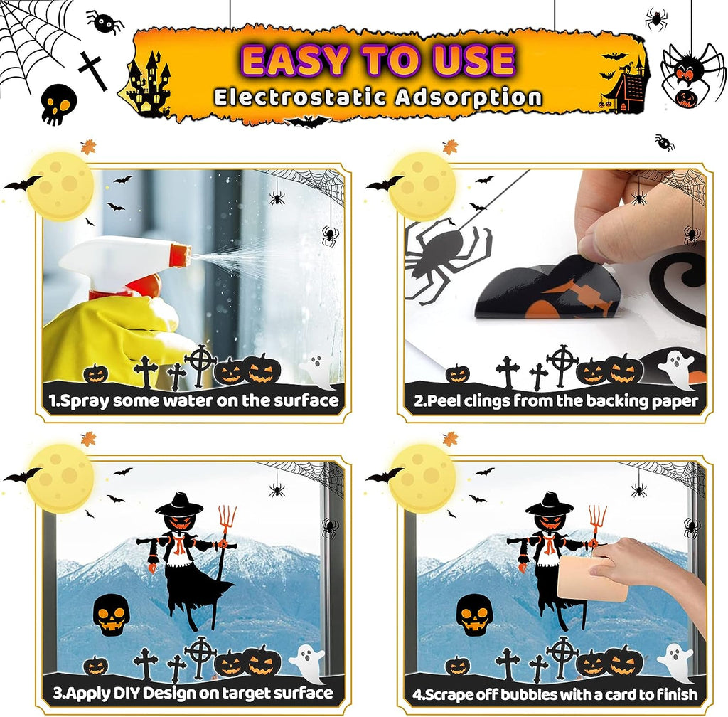 Halloween window stickers static decorative stickers