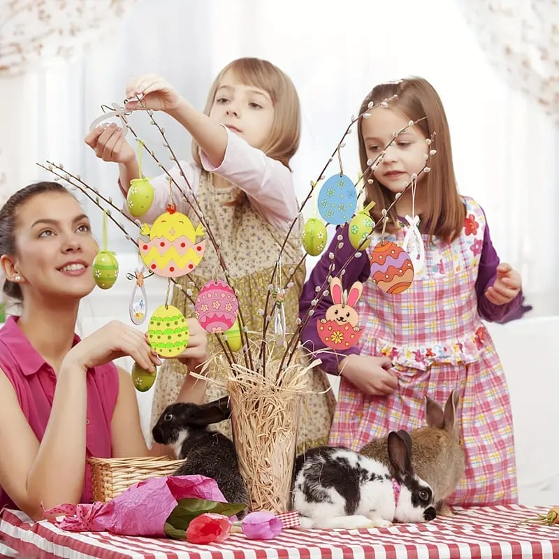 DlY Easter Wood Egg Slices