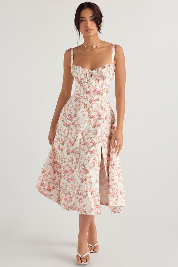 PRINT BUSTIER SUNDRESS